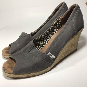 Toms calypso grey wedges size 9